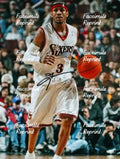ALLEN IVERSON AMERICAN BASKETBALL NBA FACSIMILE SIGNED PHOTO 8"X11".#3
