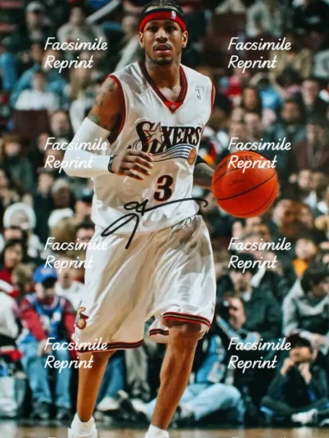ALLEN IVERSON AMERICAN BASKETBALL NBA FACSIMILE SIGNED PHOTO 8"X11".#3