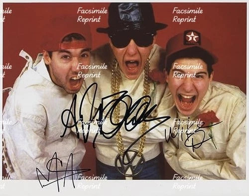BEASTIE BOYS AMERICAN HIP HOP / RAP ROCK FACSIMILE REPRINT SIGNED PHOTO 8"X11".