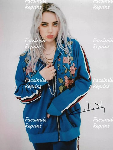 BILLIE EILISH AMERICAN SINGER SONGWRITER FACSIMILE SIGNED PHOTO 8"X11". #6