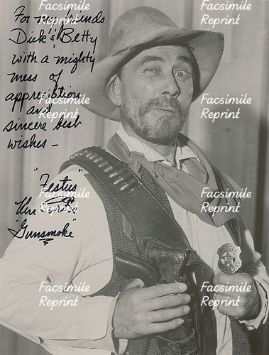 GUNSMOKE KEN CURTIS TELEVISION SERIES FACSIMILE REPRINT SIGNED PHOTO 8"X11".#1