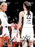 SOPHIE CUNNINGHAM & CAITLIN CLARK BASKETBALL FACSIMILE SIGNED PHOTO 8"X11".#13