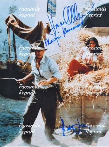 HARRISON FORD & KAREN ALLEN FACSIMILE REPRINT SIGNED POSTER  8"X11".