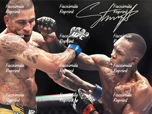 ISRAEL ADYSANYA NIGERIAN-NEW ZEALAND MARTIAL ARTIST FACSIMILE SIGNED 8"X11". #4