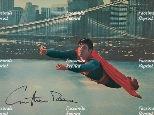 CHRISTOPHER REEVE SUPERMAN FACSIMILE REPRINT SIGNED PHOTO 8"X11". #9