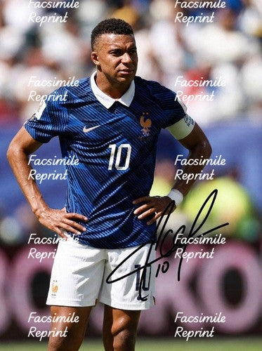 KYLIAN MBAPPE FRANCE SOCCER FIFA 2026 FACSIMILE SIGNED GLOSSY PHOTO 8"X11". #6