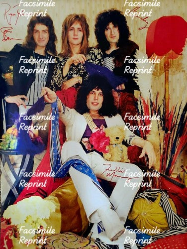 QUEEN BRITISH ROCK BAND FACSIMILE MULTI SIGNED REPRINT VINTAGE PHOTO 8"X11". #2