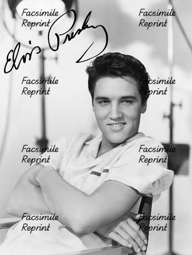 ELVIS PRESLEY PORTRAIT FACSIMILE REPRINT SIGNED PHOTO 8"X11". #5