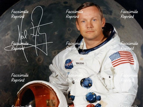 ASTRONAUT NEIL ARMSTRONG SPACE FACSIMILE REPRINT SIGNED PHOTO 8"X11".#2