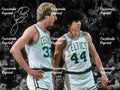 PETE MARAVICH & LARRY BIRD BASKETBALL LEGEND DUAL SIGNED GLOSSY PHOTO 8"X11".