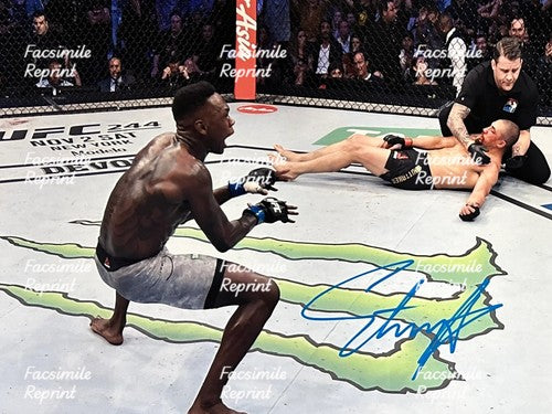 ISRAEL ADYSANYA NIGERIAN-NEW ZEALAND MARTIAL ARTIST FACSIMILE SIGNED 8"X11". #6