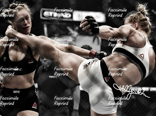HOLLY HOLM AMERICAN BOXER & MARTIAL ARTIST UFC FACSIMILE SIGNED 8"X11". #4