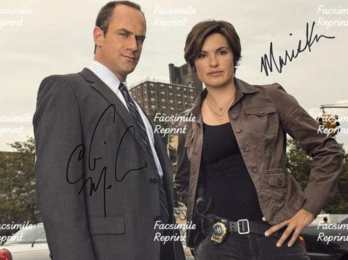 MARISKA HARGITAY & CHRISTOPHER MELONI FACSIMILE DUAL SIGNED PHOTO 8"X11"#12