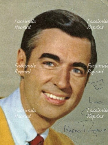 FRED ROGERS AMERICAN TV PERSONALITY AUTHOR FACSIMILE SIGNED PHOTO 8"X11". #3