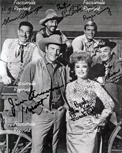 GUNSMOKE AMERICAN TELEVISION SERIES CAST FACSIMILE REPRINT SIGNED PHOTO 8"X11".