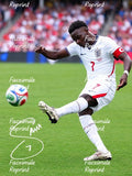 BUKAYO SAKA ENGLAND SOCCER FIFA 2026 FACSIMILE SIGNED GLOSSY PHOTO 8"X11". #2