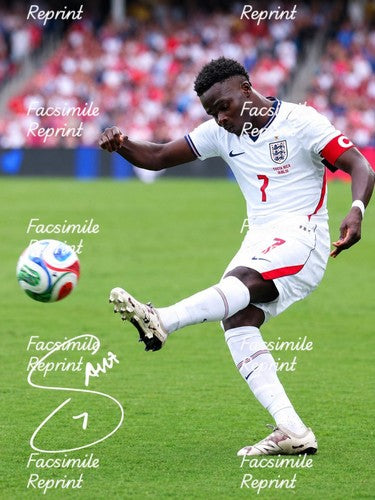BUKAYO SAKA ENGLAND SOCCER FIFA 2026 FACSIMILE SIGNED GLOSSY PHOTO 8"X11". #2