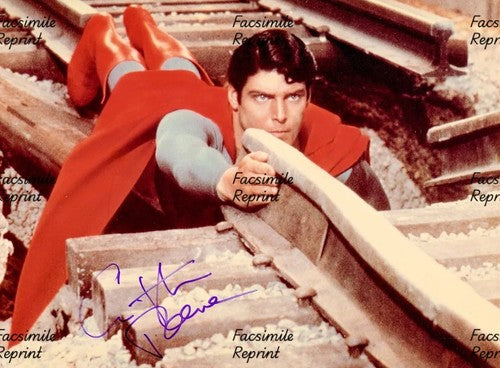 CHRISTOPHER REEVE SUPERMAN FACSIMILE SIGNED PHOTO 8"X11". #11