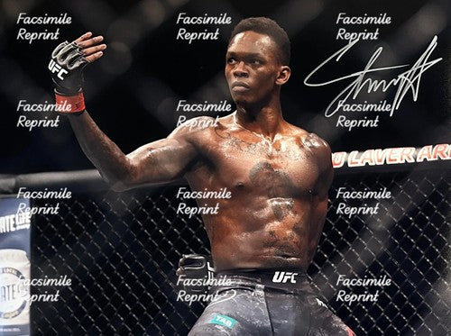 ISRAEL ADYSANYA NIGERIAN-NEW ZEALAND MARTIAL ARTIST FACSIMILE SIGNED 8"X11". #5