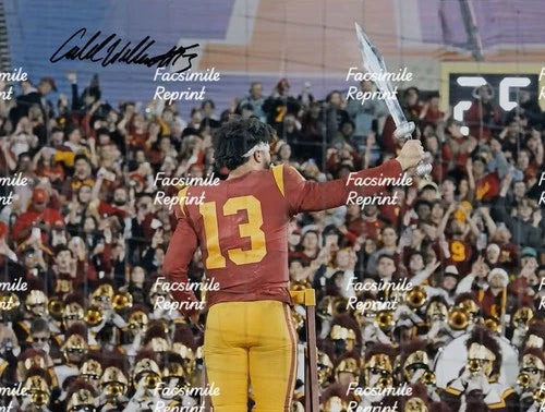 CALEB WILLIAMS AMERICAN FOOTBALL FACSIMILE SIGNED PHOTO 8"X11". #2