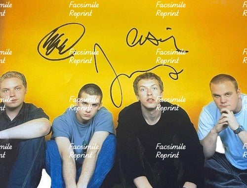 COLDPLAY ENGLISH ROCKBAND FACSIMILE SIGNED PHOTO 8"X11".#2