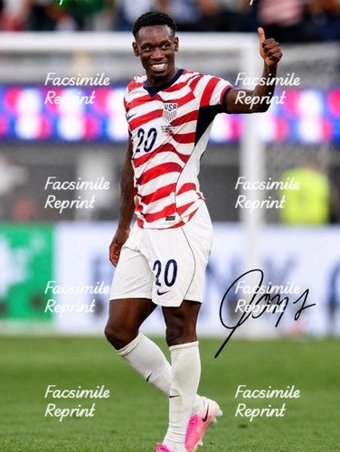 FOLARIN BALOGUN AMERICAN SOCCER  2026 FACSIMILE SIGNED GLOSSY PHOTO 8"X11". #1