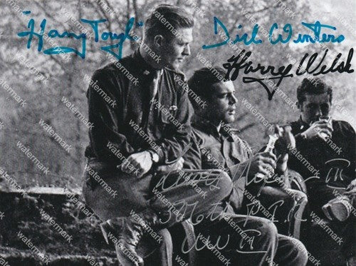 DICK WINTERS ,LEWIS NIXON & HARRY WALSH SIGNED FACSIMILE REPRINT PHOTO 8"X11".#1