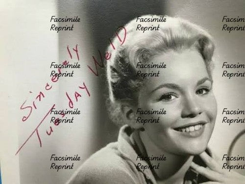 TUESDAY WELD ACTRESS REPRINT FACSIMILE SIGNED PHOTO 8"X11". #1