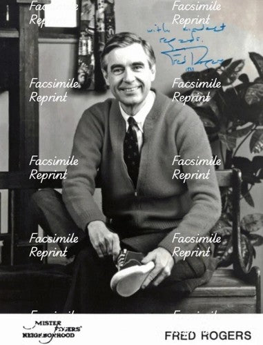 FRED ROGERS AMERICAN TV PERSONALITY AUTHOR FACSIMILE SIGNED PHOTO 8"X11". #4