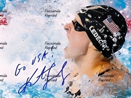 KATIE LEDECKY AMERICAN SWIMMER OLYMPICS FACSIMILE SIGNED GLOSSY PHOTO 8"X11".