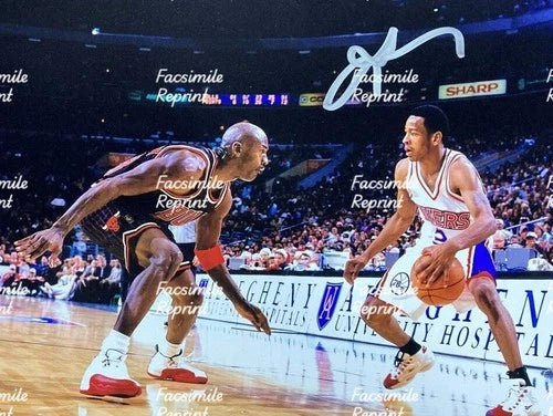 ALLEN IVERSON AMERICAN BASKETBALL NBA FACSIMILE SIGNED PHOTO 8"X11".#1