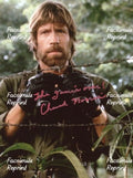 CHUCK NORRIS AMERICAN MARTIAL ARTIST ACTOR FACSIMILE SIGNED PHOTO 8"X11". #10