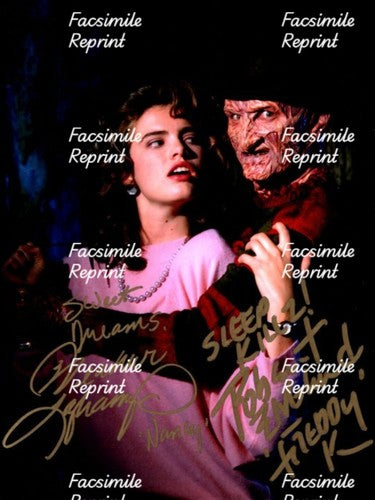 ROBERT ENGLUND & HEATHER LANGENKAMP FACSIMILE DUAL SIGNED PHOTO 8"X11". #5