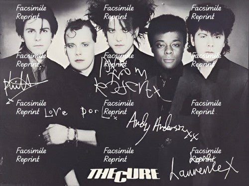 THE CURE ENGLISH ROCK BAND FACSIMILE SIGNED PHOTO 8"X11".