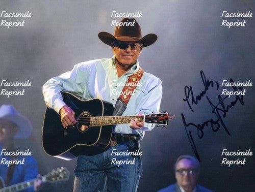 GEORGE STRAIT AMERICAN CONTRY SINGER ACTOR FACSIMILE SIGNED PHOTO 8"X11".