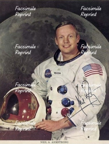 ASTRONAUT NEIL ARMSTRONG SPACE FACSIMILE  REPRINT SIGNED PHOTO 8"X11".#1