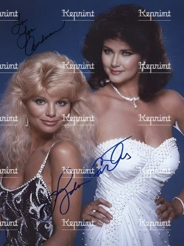 LYNDA CARTER WONDER WOMAN & LONI ANDERSON FACSIMILE SIGNED PHOTO 8"X11".#21