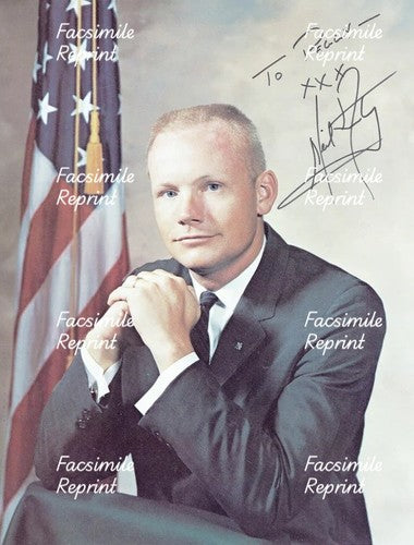 ASTRONAUT NEIL ARMSTRONG SPACE FACSIMILE REPRINT SIGNED PHOTO 8"X11".#3
