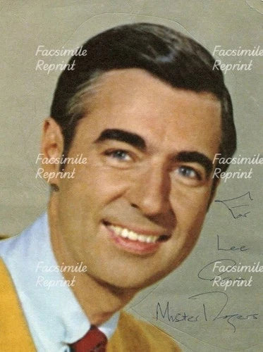 FRED ROGERS AMERICAN TV PERSONALITY AUTHOR FACSIMILE SIGNED PHOTO 8"X11". #3